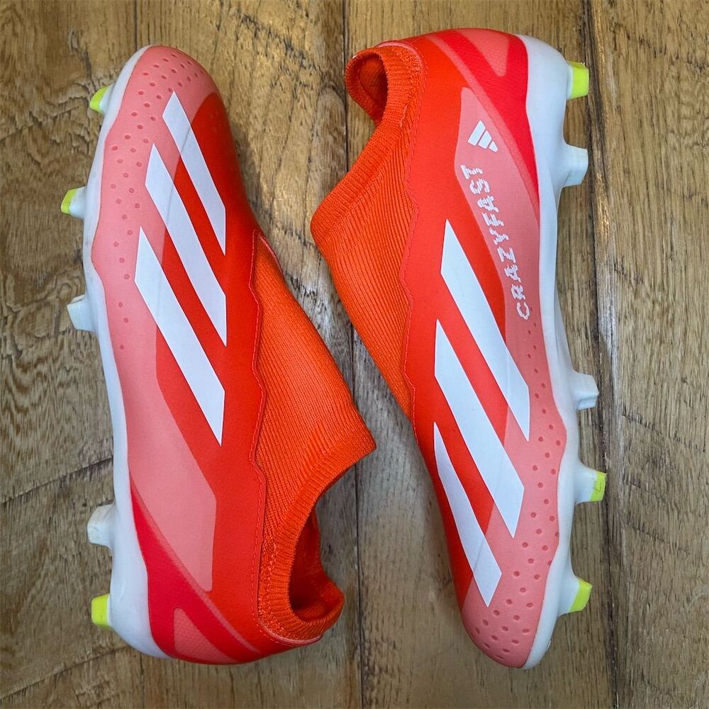 Adidas X Crazyfast Laceless FG Junior Soccer Cleats Solar Red Size 5.5